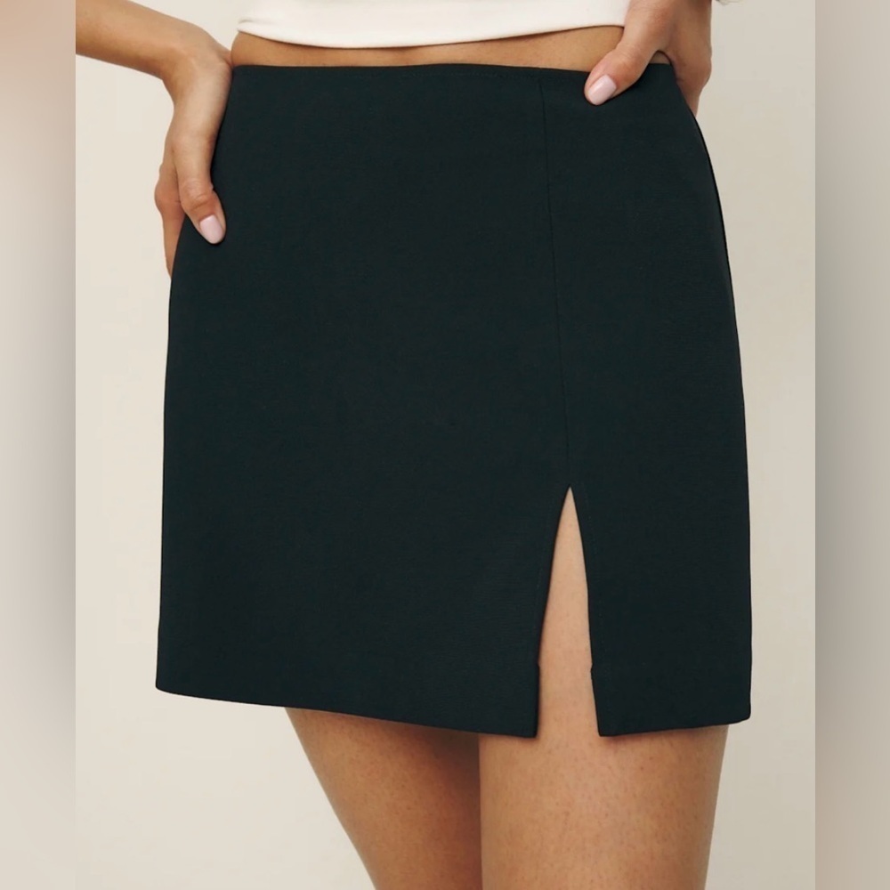 Reformation Mini A Line Skirt Black Size 6